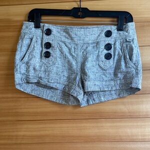 Express Gray Tweed High-Waist Button Shorts
